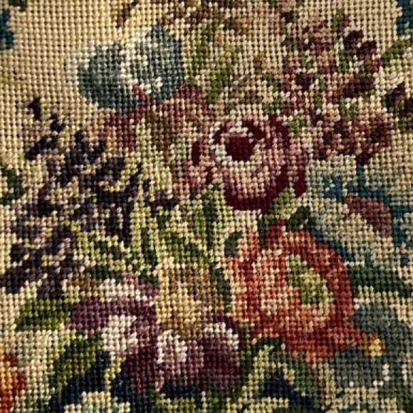 Vintage Petit Point Needlepoint Victorian Flowers Garden Purse Evening Bag - Picture 7 of 7